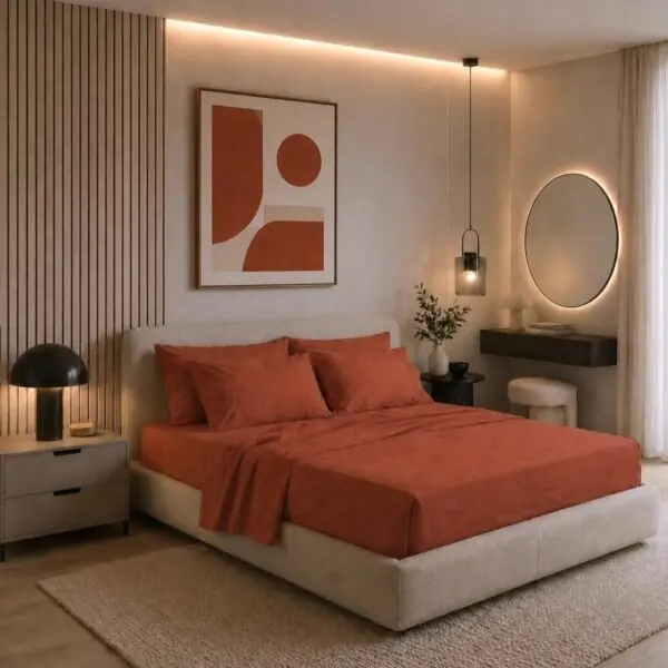 Perlarara Completo Letto in Cotone Tinta Unita