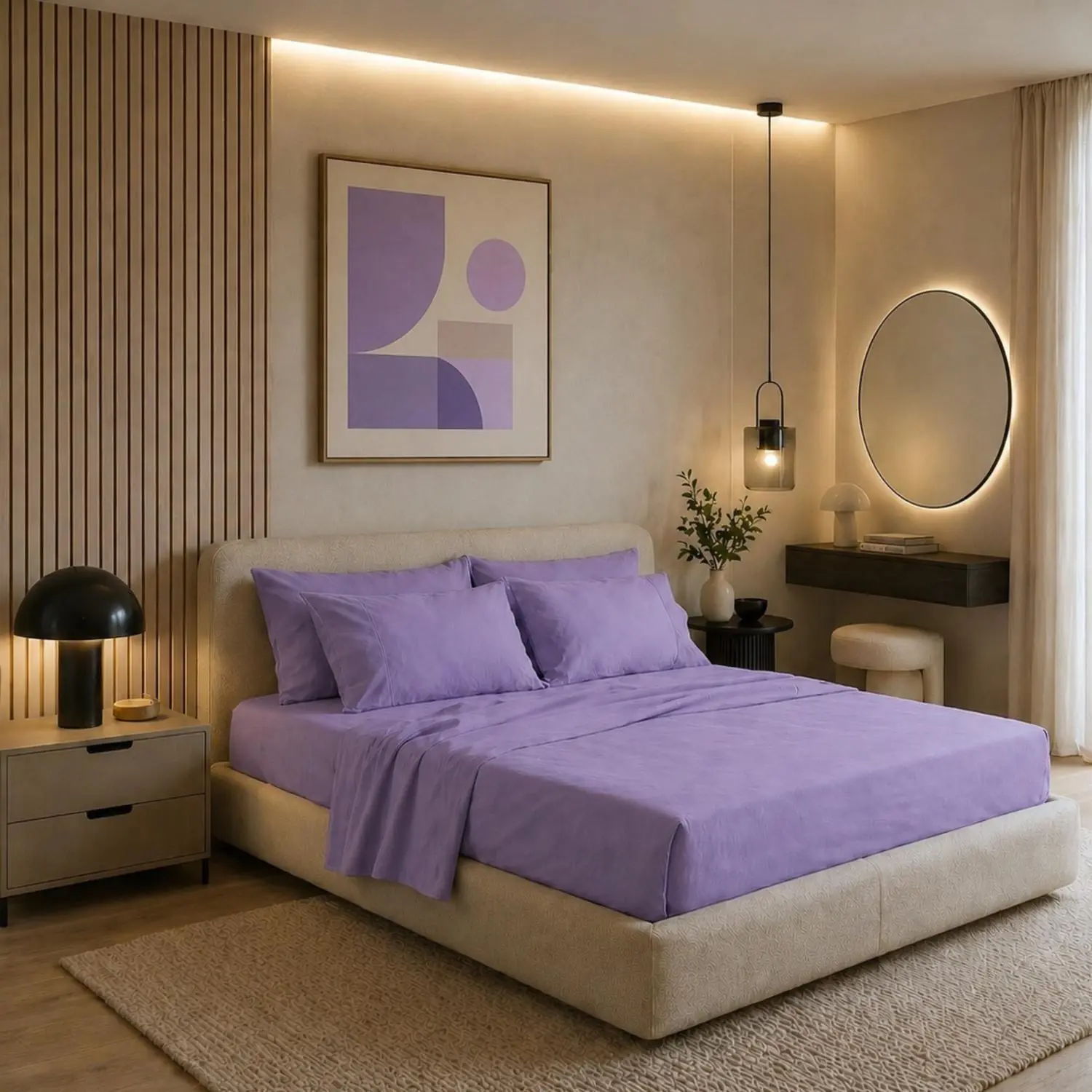 Perlarara Completo Letto in Cotone Tinta Unita