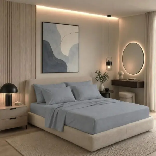 Perlarara Completo Letto in Cotone Tinta Unita