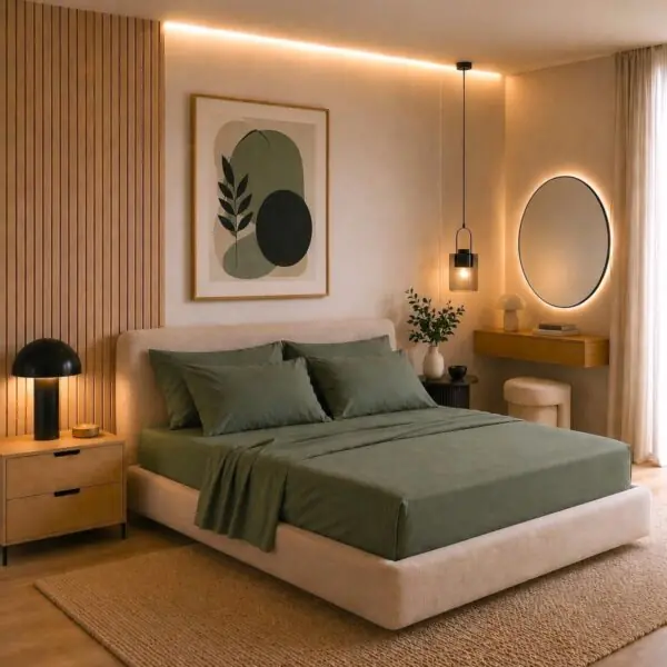Perlarara Completo Letto in Cotone Tinta Unita