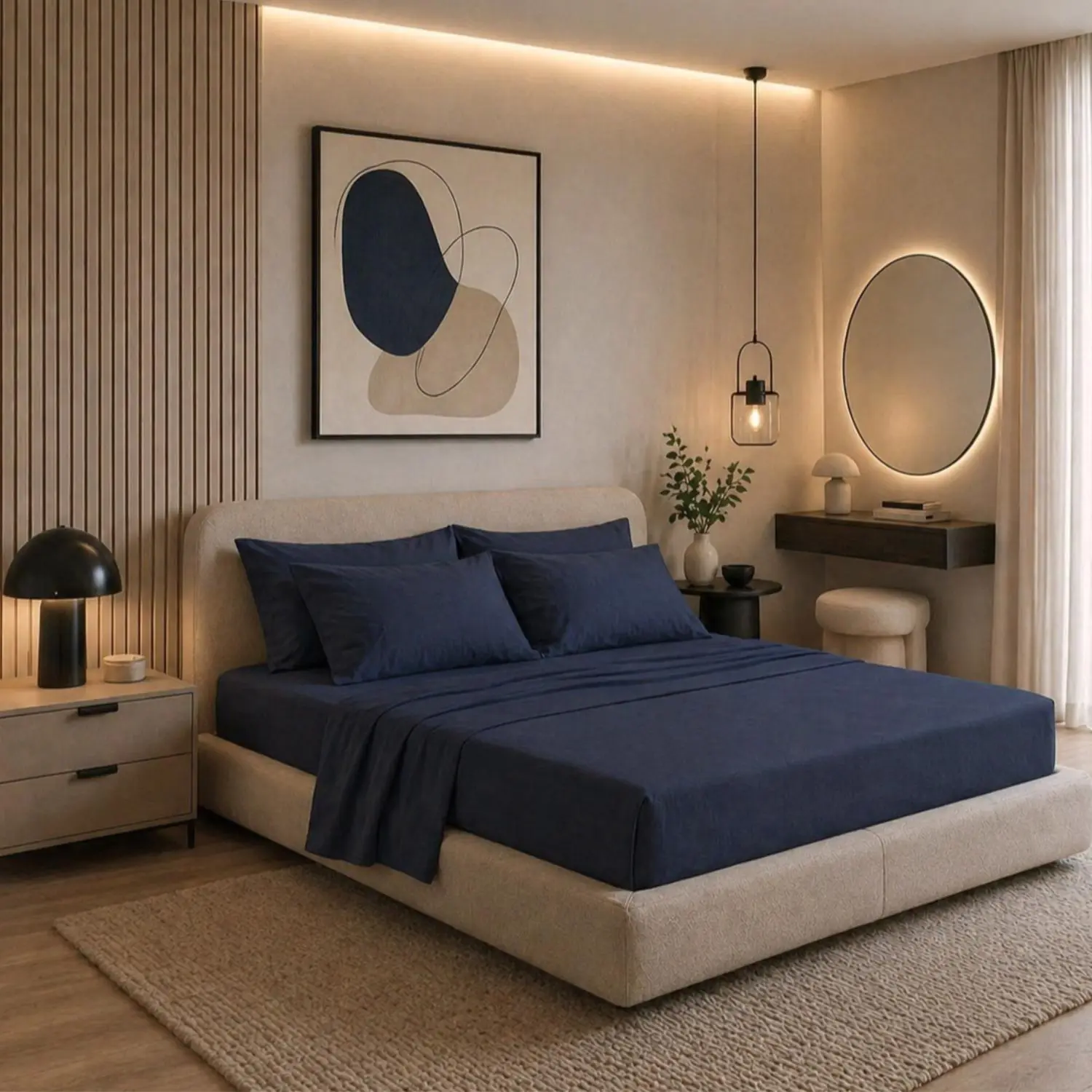 Perlarara Completo Letto in Cotone Tinta Unita