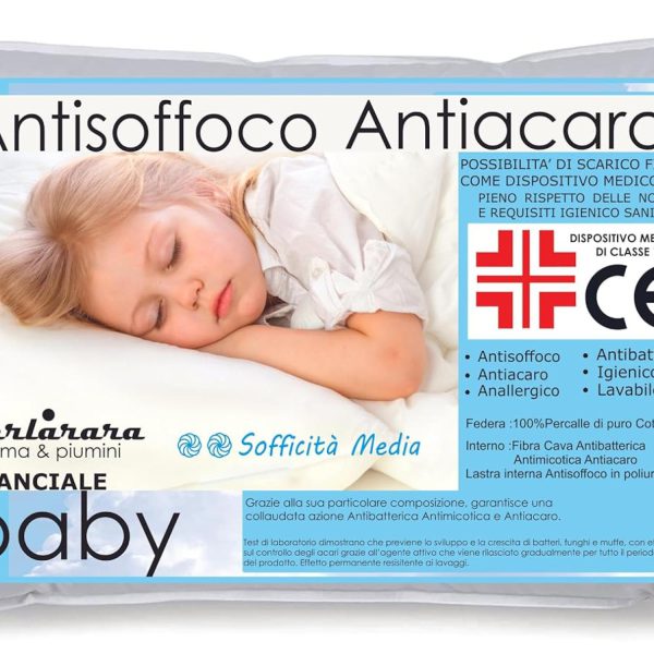 Perlarara - Cuscino Bambino Culla 40x60 cm in Cotone