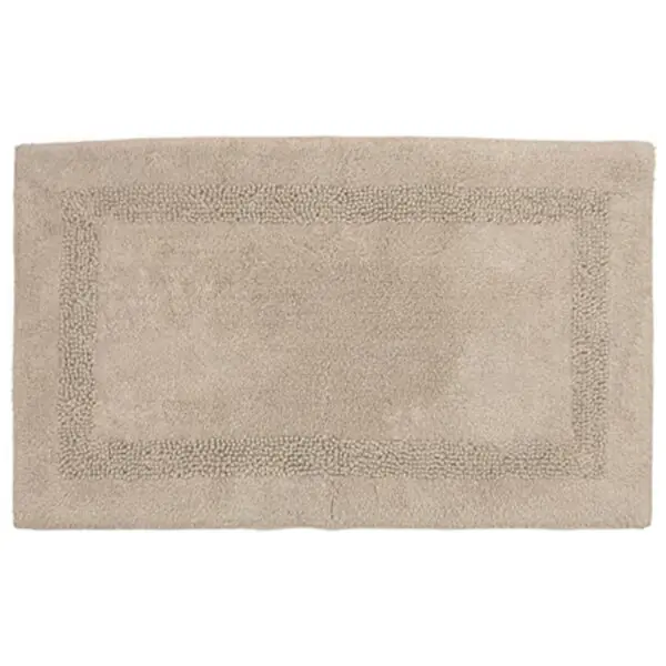 Perlarara Tappeto Bagno Border 50X80 Cm In Cotone Lino