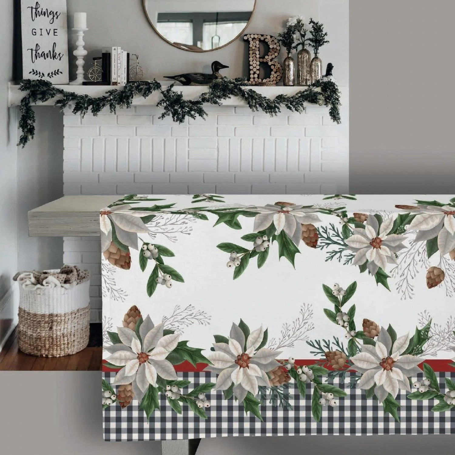 Tag House - Tovaglia Natalizia in Cotone BLANCA