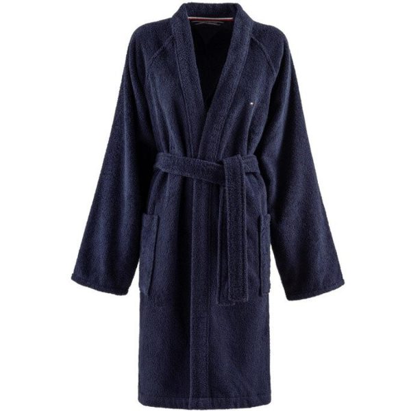 Tommy Hilfiger - Accappatoio in Spugna di Puro Cotone Kimono senza Cappuccio, Uomo Donna