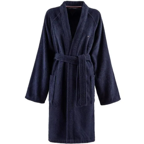 Tommy Hilfiger - Accappatoio in Spugna di Puro Cotone Kimono senza Cappuccio, Uomo Donna