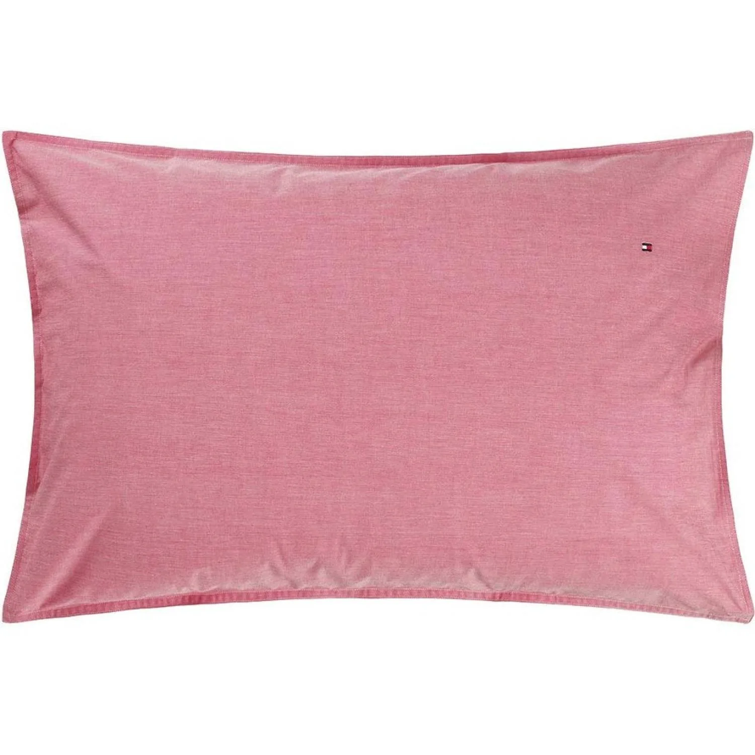 Tommy Hilfiger Federa per Cuscino Letto in Percalle di Cotone 50x80 cm Chambray Pink