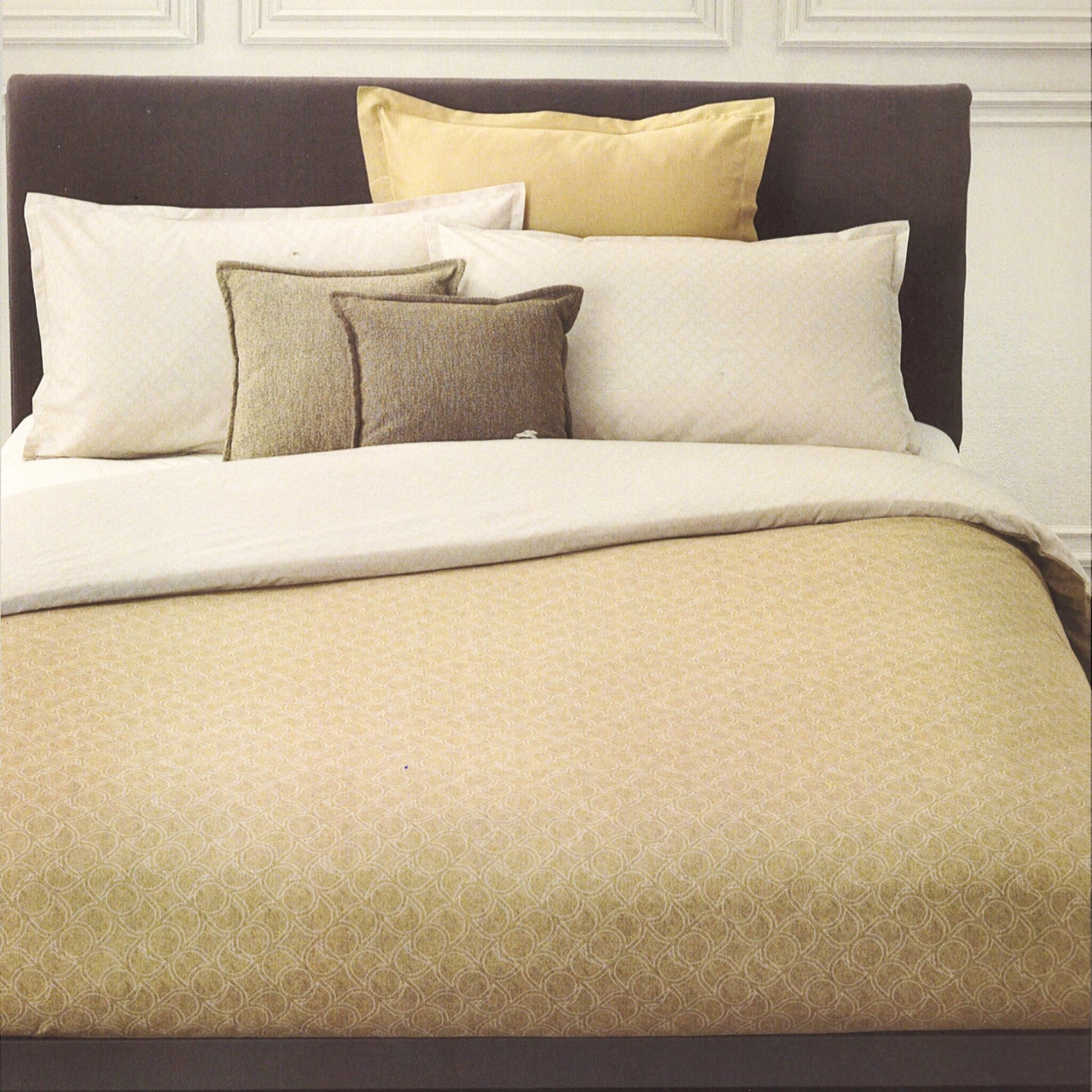 Trussardi Completo Copripiumino Matrimoniale Percalle di Cotone Greyhound Monogram