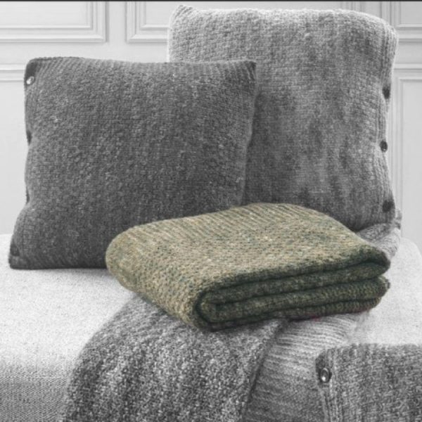 Trussardi Plaid Melange invernale in Lana Alpaca, Coperta scialle sciarpa Calda, Tessuto Pregiato