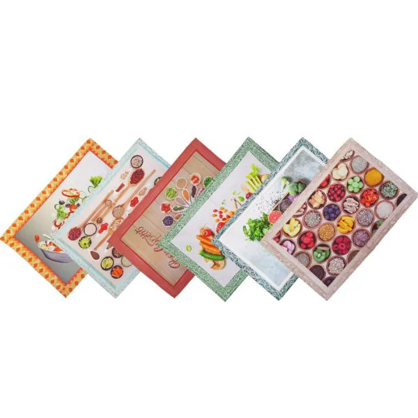 Vingi 6 Strofinacci Cucina Cotone 52x70 cm Stampati, Set asciugamani da cucina 6 pezzi Asciugapiatti