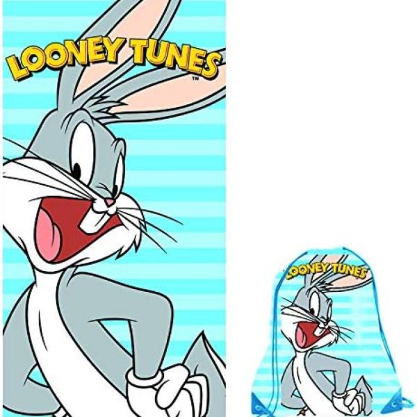 Warner Bros Telo mare in microfibra + sacca Looney Tunes 70x140 cm