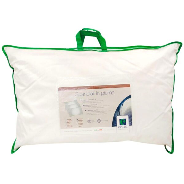 Cinelli Cuscino Letto in Piumino e Piumetta Perla effetto memory foam