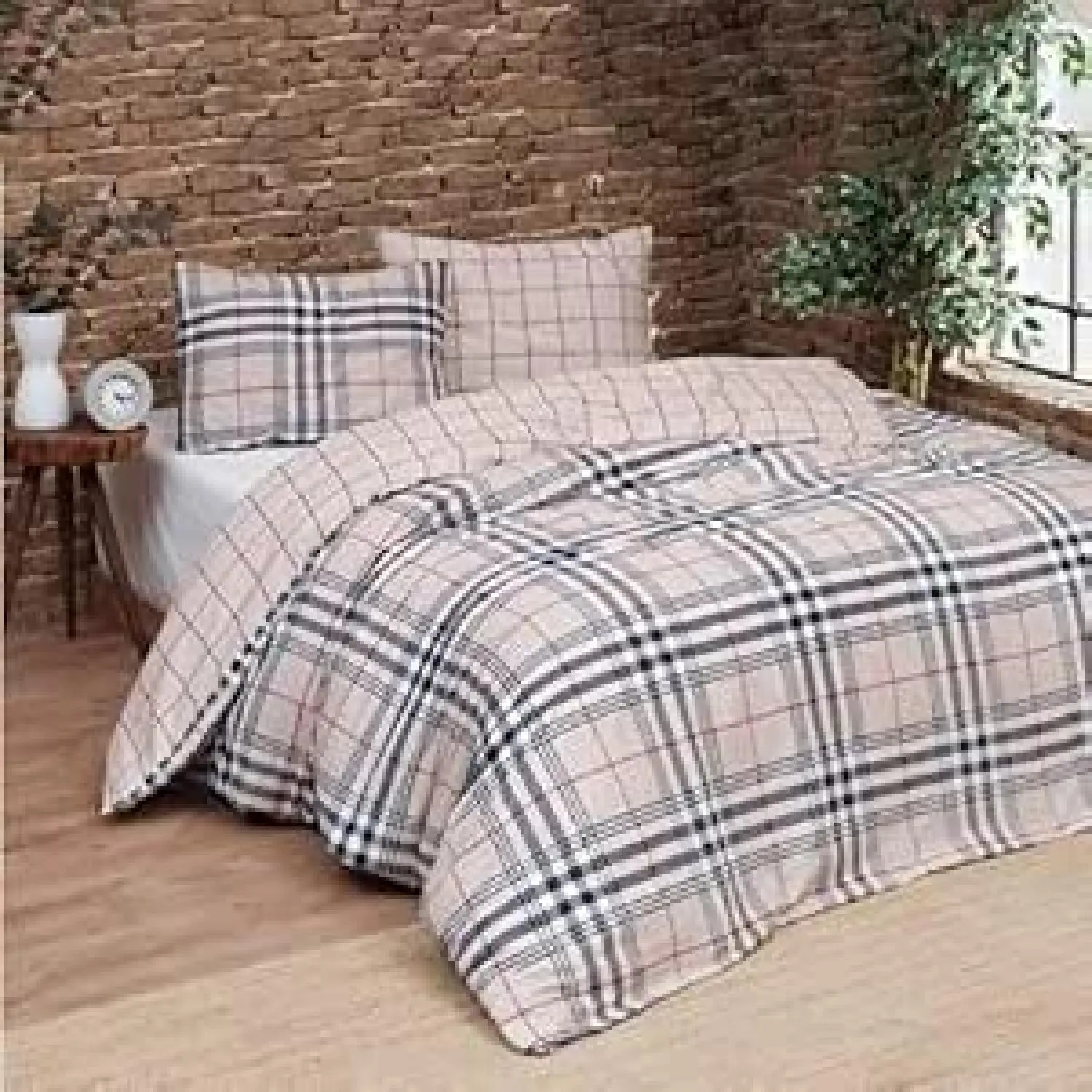 Daunex Parure Copripiumino Singolo in Cotone Boston - Beige