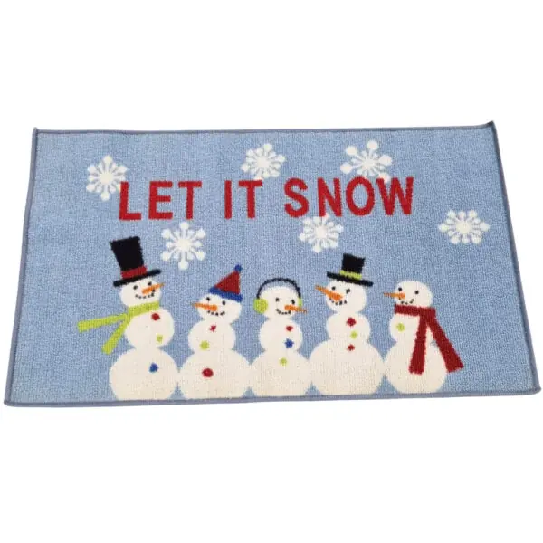 Perlarara - Tappeto Natale 'Let It Snow Celeste' 47x76 cm