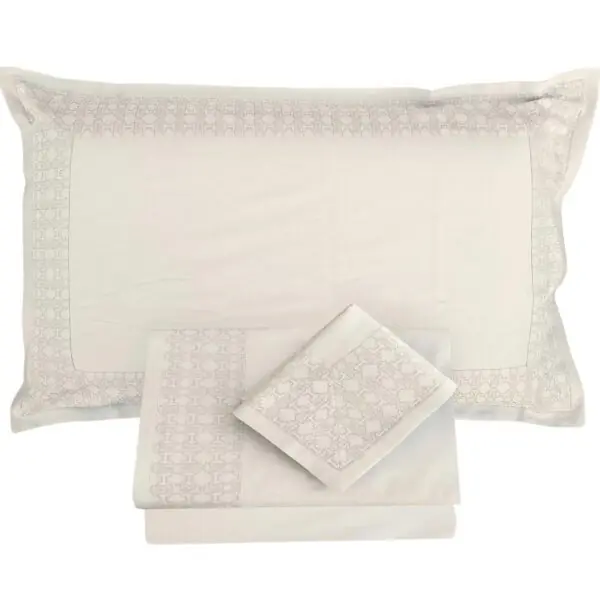 Roberto Cavalli Completo letto Matrimoniale in Raso di cotone - Araldico New Jacquard 001 Avorio