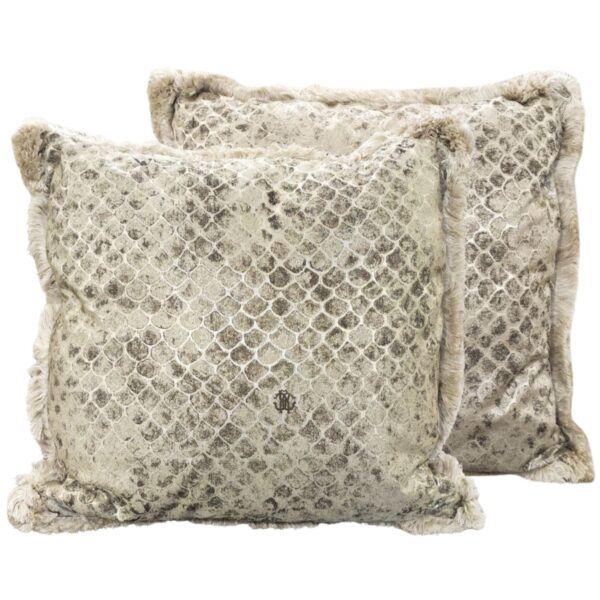Roberto Cavalli Cuscino Arredo Flakes Platino 001 - 60x60 cm