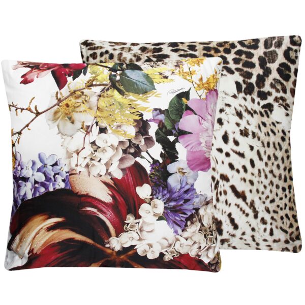Roberto Cavalli Cuscino Arredo Floris Bianco 001 - 40x40 cm