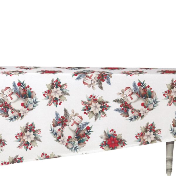 Tag House - Tovaglia Natalizia 18 Posti 150x360 cm in Cotone - Snowman
