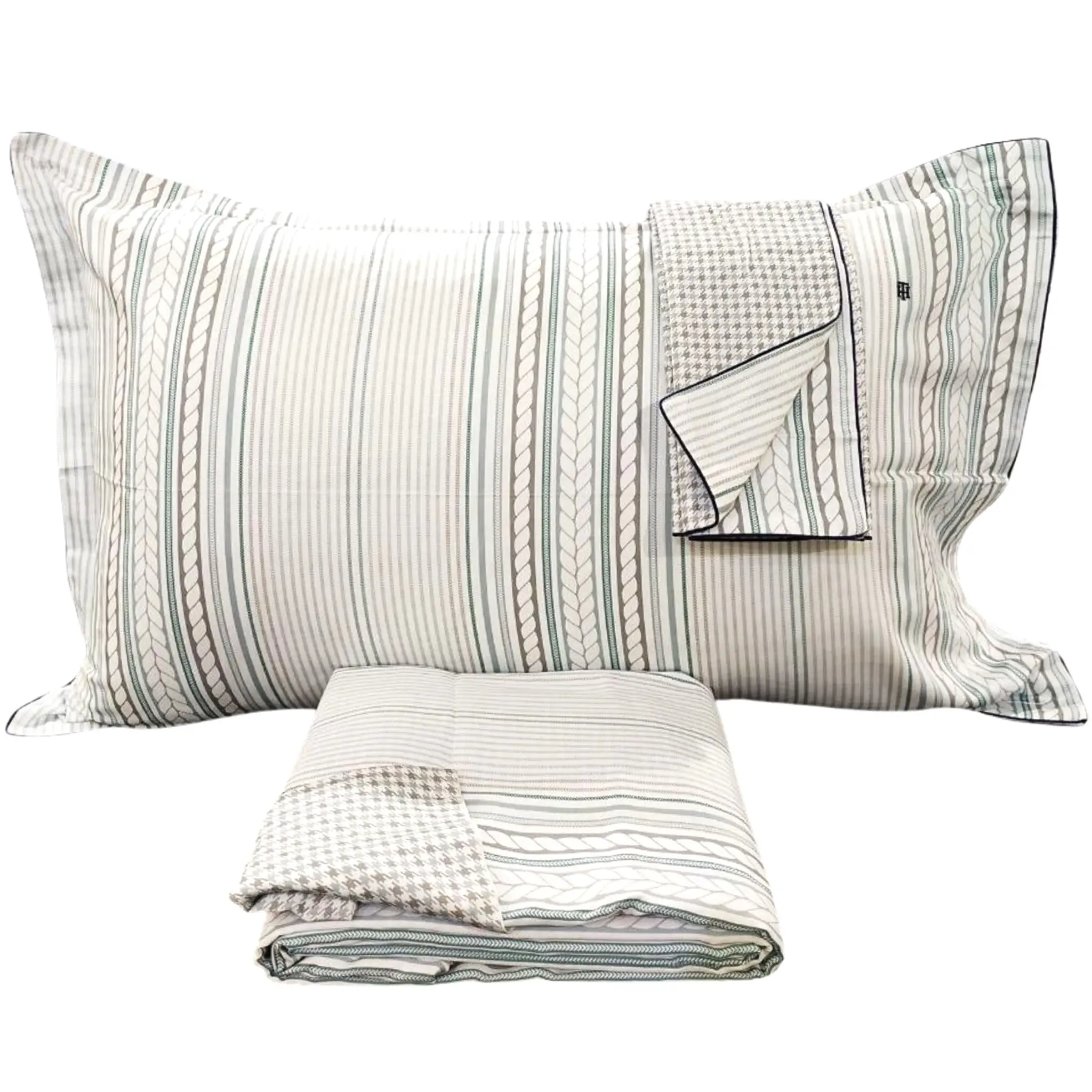 Tommy Hilfiger Parure Copripiumino Matrimoniale in raso di cotone - Byron Natural