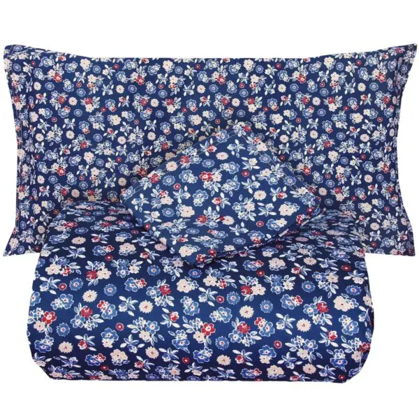 Tommy Hilfiger Parure Copripiumino Matrimoniale in raso di cotone - Nantucket Denim