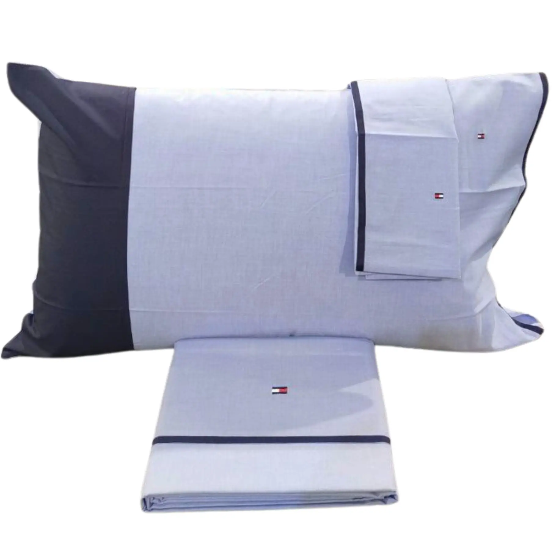 Tommy Hilfiger Parure lenzuola Matrimoniale in percalle di cotone - Blue Tailor B1