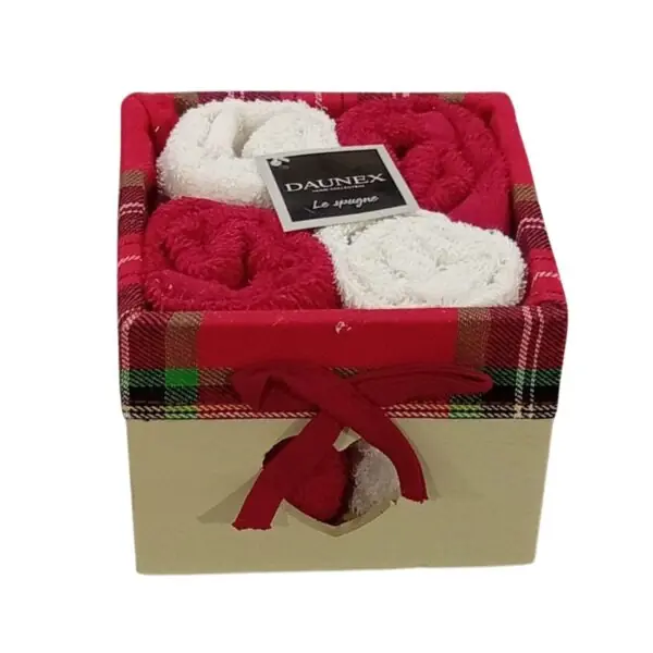 Daunex Set 4 pezzi Lavette 30x30 Mini asciugamano ospite In splendida confezione decorata